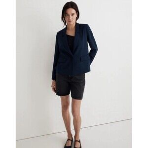 Madewell Dorset Crop Blazer Women’s Size XL Blue Indigo Easygoing Crepe New